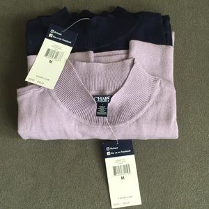 CHAPS 100% Cotton Mock Neck Sweater Bundle of 2!